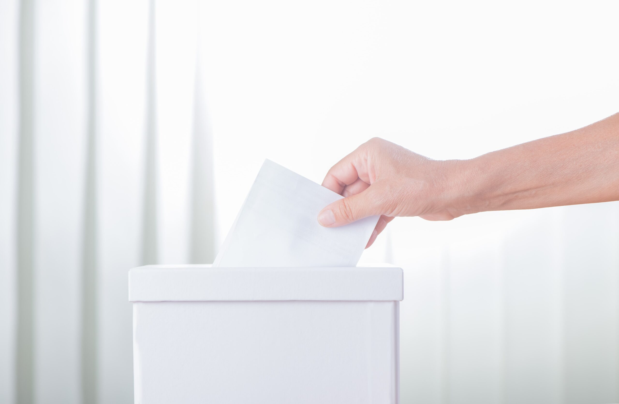 A person voting at the elections