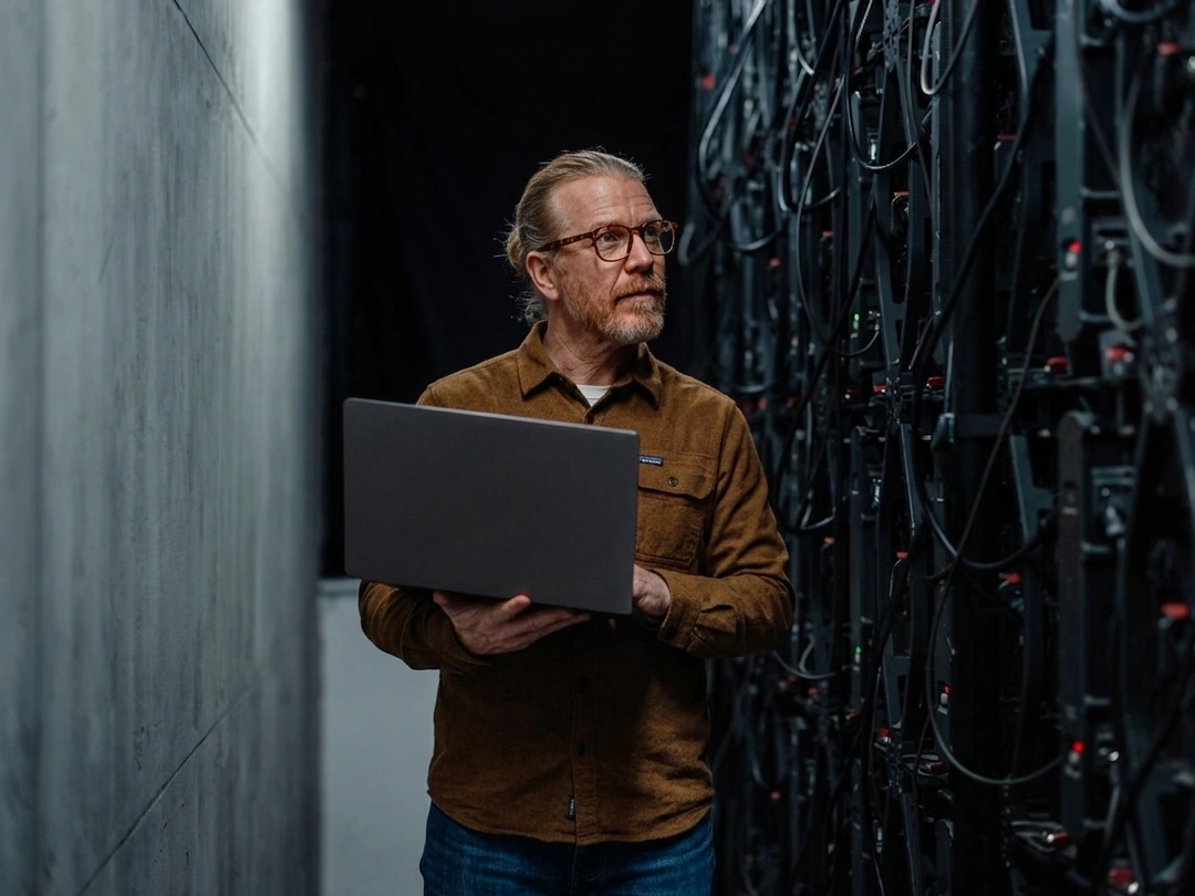 Men watching the servers