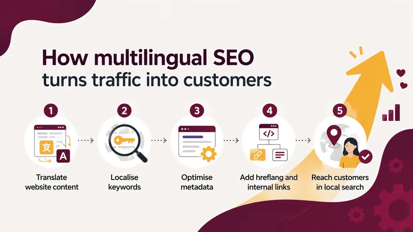 Multilingual SEO workflow for translating website traffic into customers